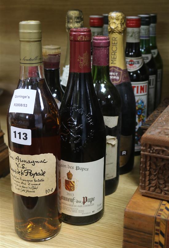 Assorted spirits and wines